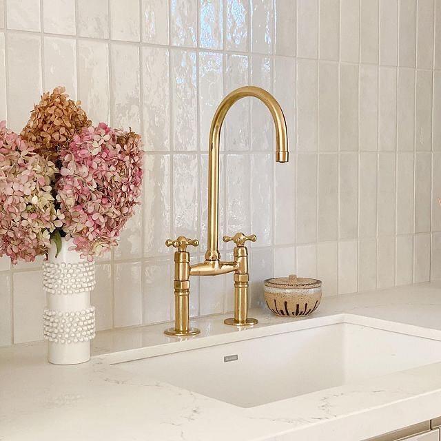 Widespread Brass Bathroom Faucet - Unlacquered Brass Bathroom Faucet |  Insideast